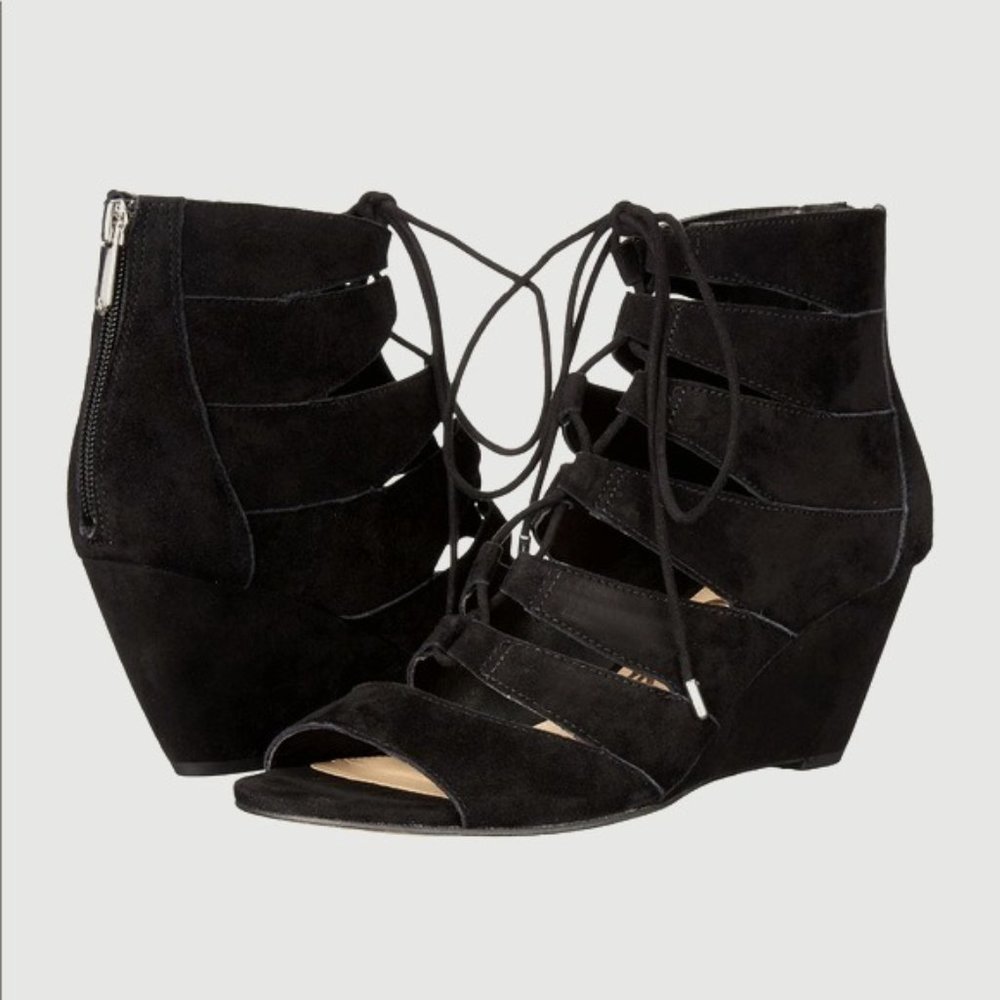 Sam Edelman Black Suede Wedges